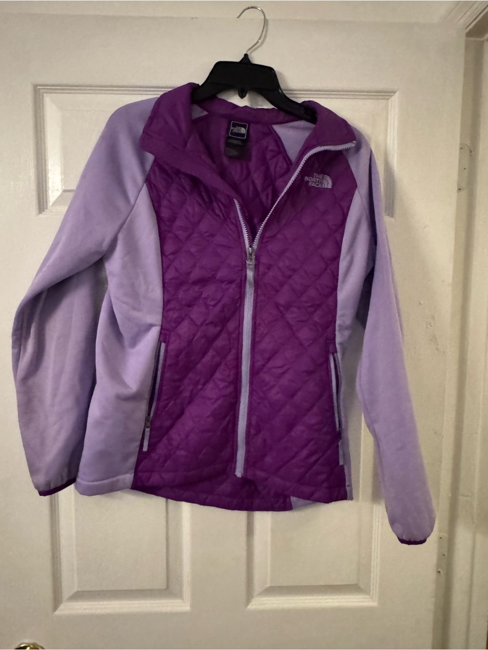 The North Face Two-Tone Purple Quilted Hooded Jacket